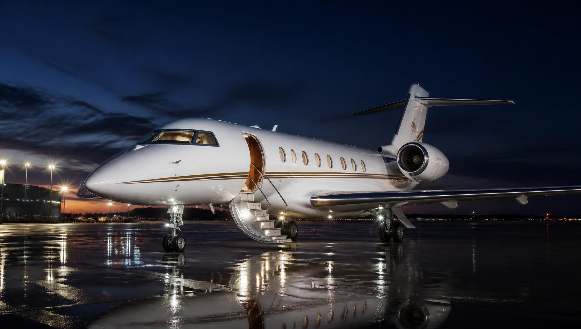 Business jet on the apron in the South West of England
